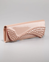 Thumbnail for your product : Christian Louboutin Pigalle Patent Spike Clutch Bag, Nude