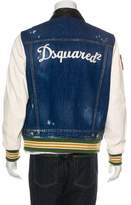 Thumbnail for your product : DSQUARED2 2018 Wool Pin-Embellished Varsity Jacket