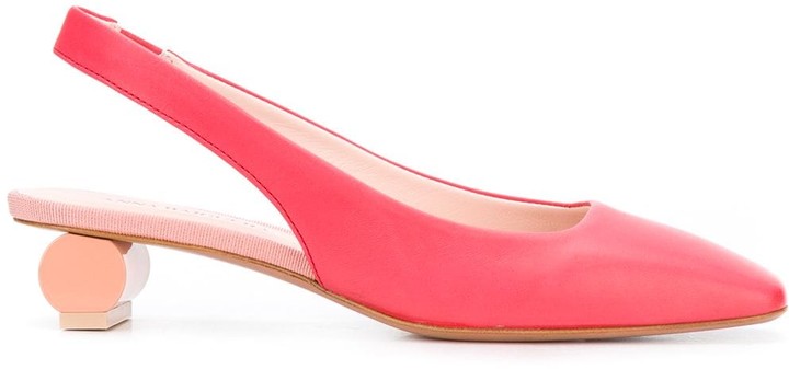 square toe slingback heels