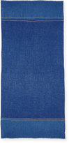Thumbnail for your product : Neiman Marcus Wool-Blend Wrap Scarf w/ Shimmered Stripes, Navy/Gold