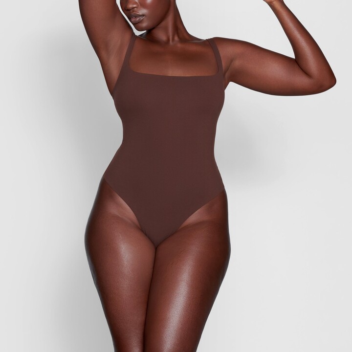 SKIMS Fits Everybody Square Neck Bodysuit | Cocoa