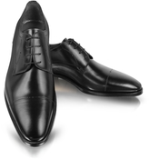 Thumbnail for your product : Moreschi Black Leather Cap-Toe Derby Shoes