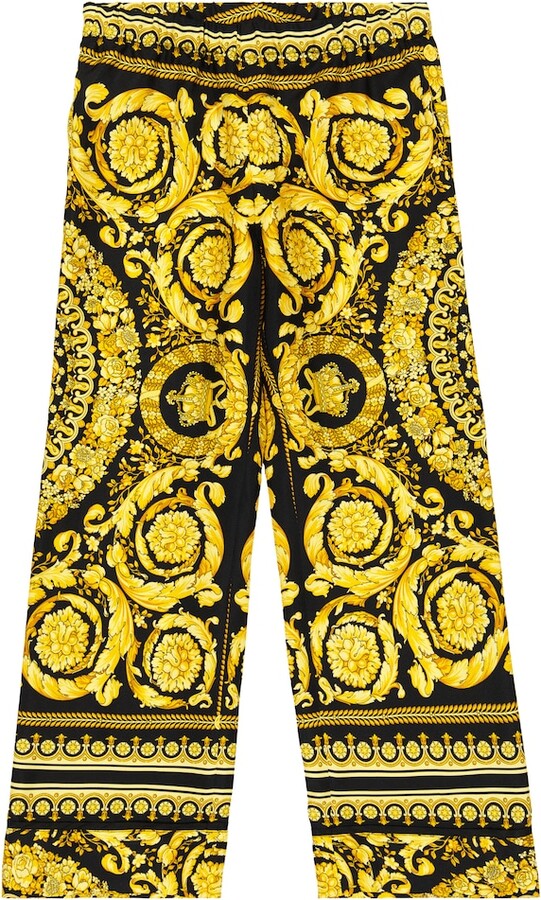 Versace Children Barocco wideleg silk twill pants ShopStyle