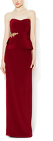 Thumbnail for your product : Notte by Marchesa 3135 Silk Embellished Peplum Gown