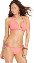 Thumbnail for your product : Becca Reversible Printed D-Cup Halter Bikini Top