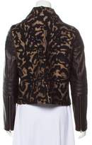 Thumbnail for your product : Diane von Furstenberg Leather-Accented Zip-Up Jacket