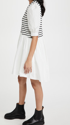 ENGLISH FACTORY High Low Stripped Knit Combo Dress