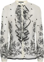 Thumbnail for your product : Alberta Ferretti Embroidered Cotton-blend Tulle Shirt