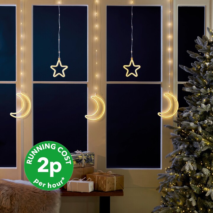 Dunelm Star and Moon Mains Curtain Light White ShopStyle Decor