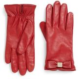 Thumbnail for your product : Kate Spade Bow Logo Leather Gloves