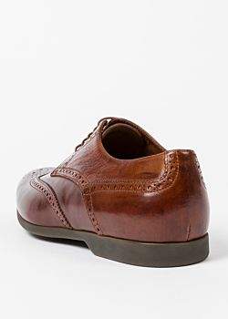 Paul Smith Men's Dark Tan Leather 'Ryan' Brogues With Travel Soles