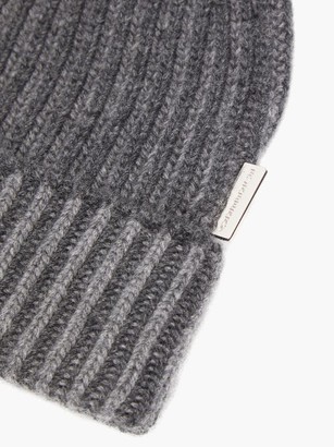 Burberry Ribbed-knit Cashmere Beanie Hat - Dark Grey
