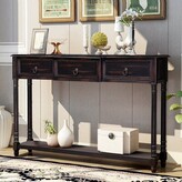 Thumbnail for your product : Longshore Tides trexm Console Table Sofa Table With Drawers For Entryway With Projecting Drawers And Long Shelf (beige)