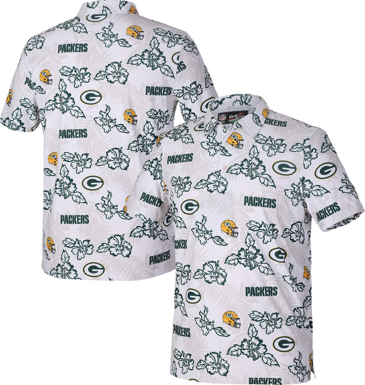 Reyn Spooner Men's White Green Bay Packers Pua Performance Game Day Polo