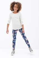 Thumbnail for your product : Forever 21 GIRLS Painted Floral Print Leggings (Kids)