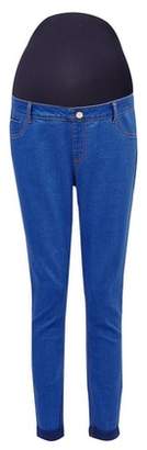 Dorothy Perkins Womens **Maternity Bright Blue Overbump 'Harper' Crop Jeans, Blue