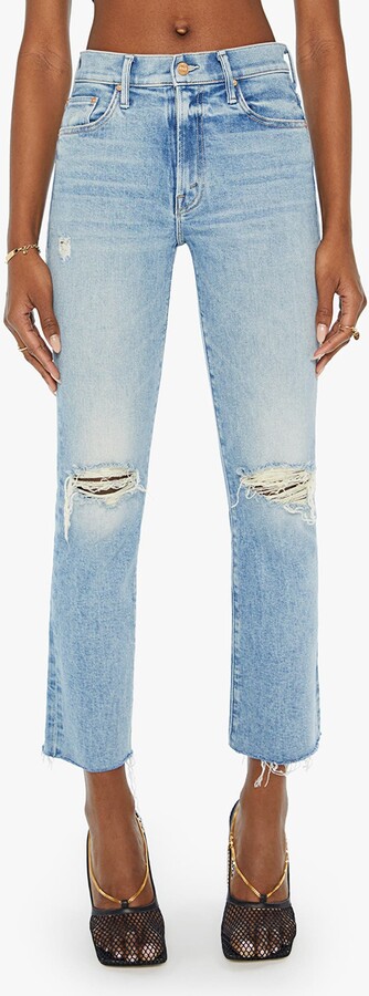 Mother The Insider Flood High Waist Frayed Hem Bootcut Jeans
