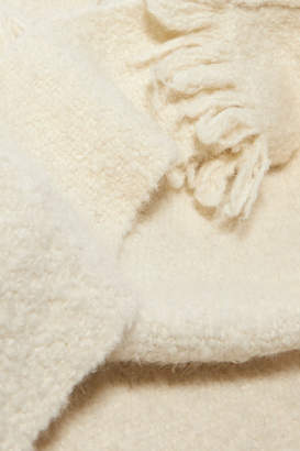 LAUREN MANOOGIAN Bindle Fringed Alpaca And Wool-blend Shoulder Bag - White