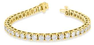 Vivid Elegance Woman's 10.00ct Diamond Tennis Bracelet In 14k Yellow Gold