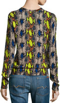 Thumbnail for your product : Equipment Cashmere Snake-Print Sweater, Dune Multi