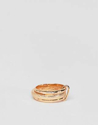 ASOS Design Ring With Vintage Style Triple Band In Gold