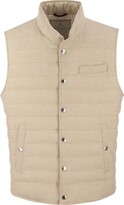 Thumbnail for your product : Brunello Cucinelli Lightweight Sleeveless Down Jacket In Linen And Wool Canvas