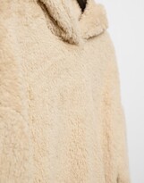 Thumbnail for your product : In The Style Plus x Naomi Genes teddy hoodie in camel