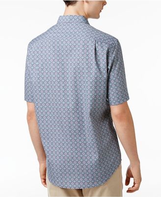 Tasso Elba Men's Tile-Pattern Cotton Shirt, Created for Macy's