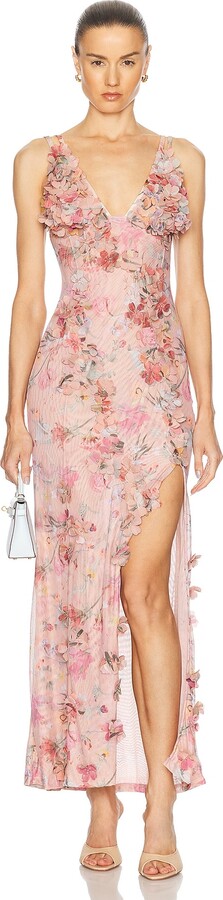 PatBO Lily Flower Gown in Peach