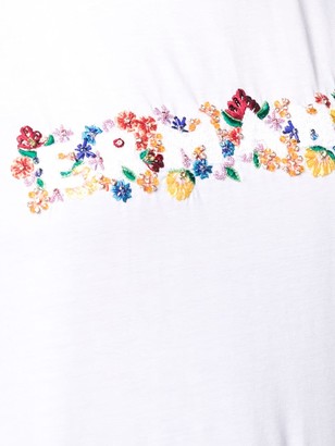 Ermanno Ermanno floral logo embroidered T-shirt