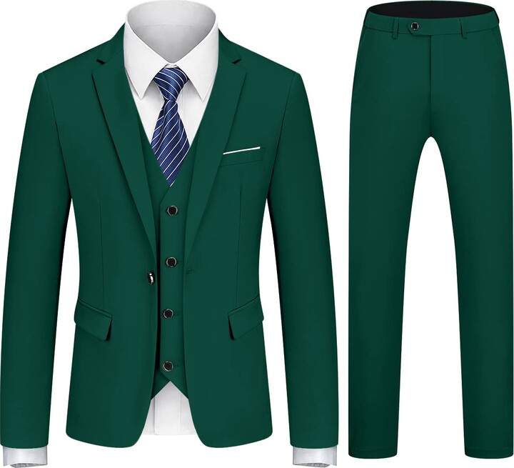 KUDMOL Herrenanzug 3-teilig - Smoking Mit Weste Und Krawatte