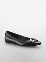 Thumbnail for your product : Calvin Klein Womens Bama Leather Flat
