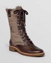 Thumbnail for your product : Diane von Furstenberg Platform Lace Up Cold Weather Combat Boots - Alexia Shearling