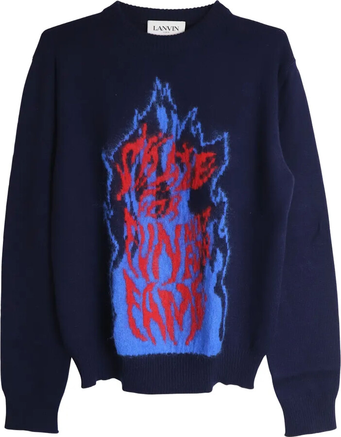 LANVIN Pre-Owned Flame Jacquard Knit Jumper