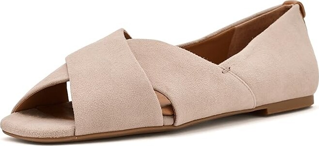 Gentle Souls by Kenneth Cole Whoebe Women's Dress Flat Shoes Mushroom Suede : 7 M Leather