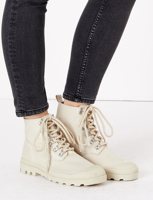 Marks and Spencer Canvas Lace Up Flatform Ankle Boots