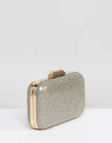 Thumbnail for your product : Dune Gold Glitter Box Clutch With Chain Strap