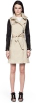 Thumbnail for your product : Mackage Avra-S4 Beige Trench Coat With Leather Sleeves