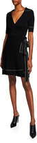 Thumbnail for your product : Diane von Furstenberg Liv Short-Sleeve Wrap Dress w/ Topstitching