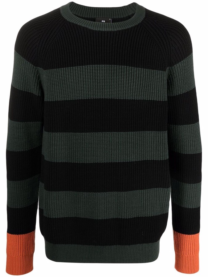 YUNY Mens Pure Color Stripe Casual Leisure V Neck Knitting Sweater Black M