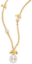 Thumbnail for your product : Majorica 6MM-12MM White Pearl & Sterling Silver Leaf Pendant Necklace