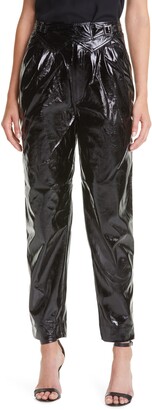 blue patent leather pants