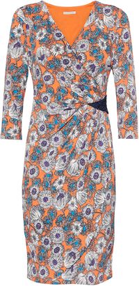 Gina Bacconi Flower print jersey dress with sequin