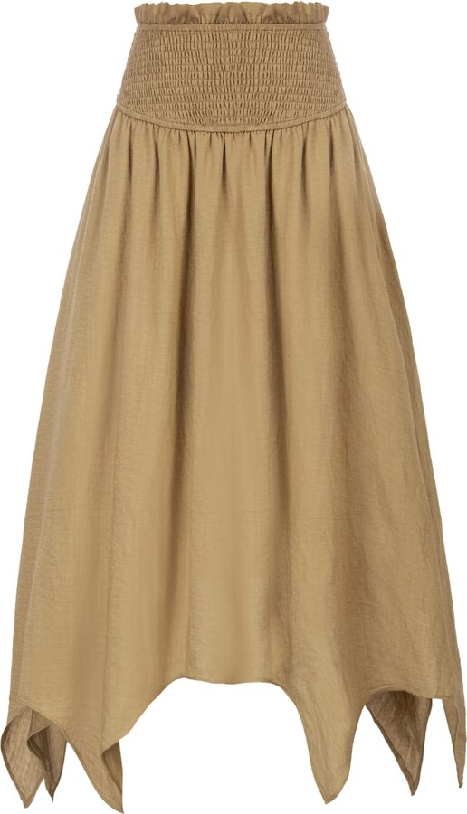 SCARLET DARKNESS Women Renaissance Skirt Irregular Hem Smocked High