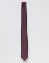 Thumbnail for your product : ASOS Slim Tie In Burgundy Ottoman
