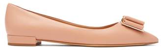 Salvatore Ferragamo Zeri Leather Ballet Flats - Womens - Beige