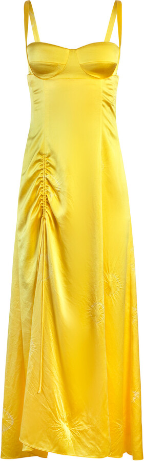 Alejandra Alonso Rojas Shibori-Dyed Silk Bustier Maxi Slip Dress - ShopStyle