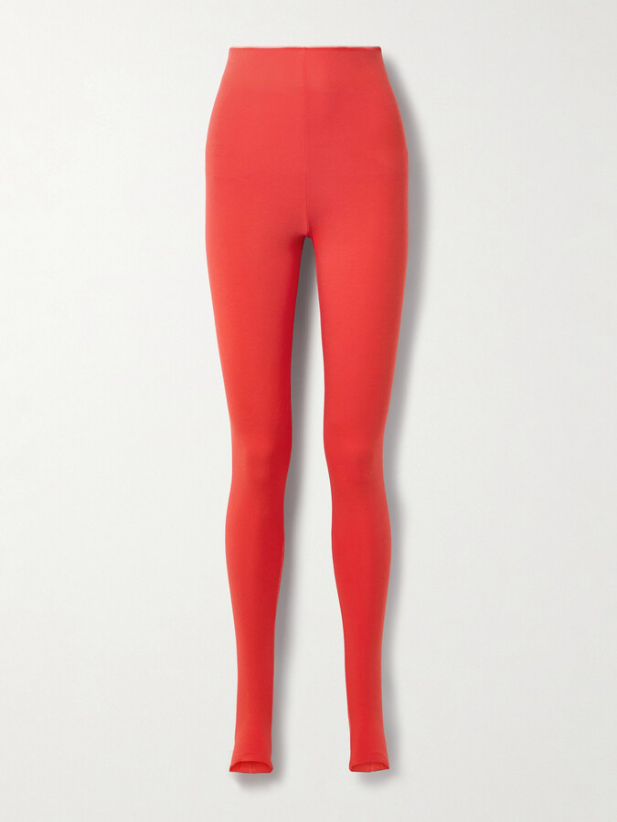 Skin Harmonia Stretch Organic Pima Cotton-jersey Stirrup Leggings - Orange