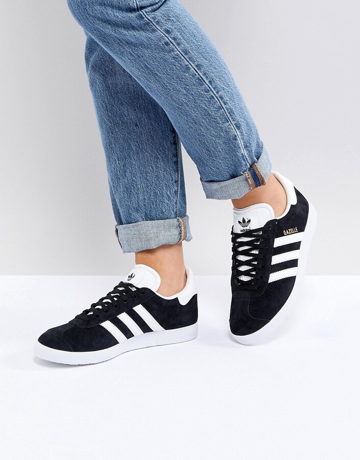 adidas Gazelle trainers in black suede - ShopStyle Sneakers & Athletic Shoes