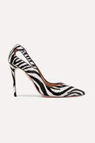 Thumbnail for your product : Aquazzura Shiva 105 Cutout Zebra-print Calf Hair Pumps - Zebra print